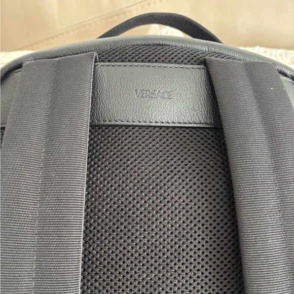 VERSACE Backpack Leather Black Gold Auth - Picture 15 of 16